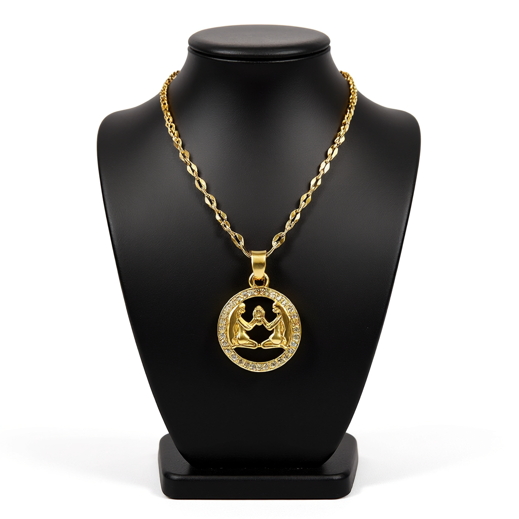 Golden Twelve Constellation Pendant Necklace INS Style