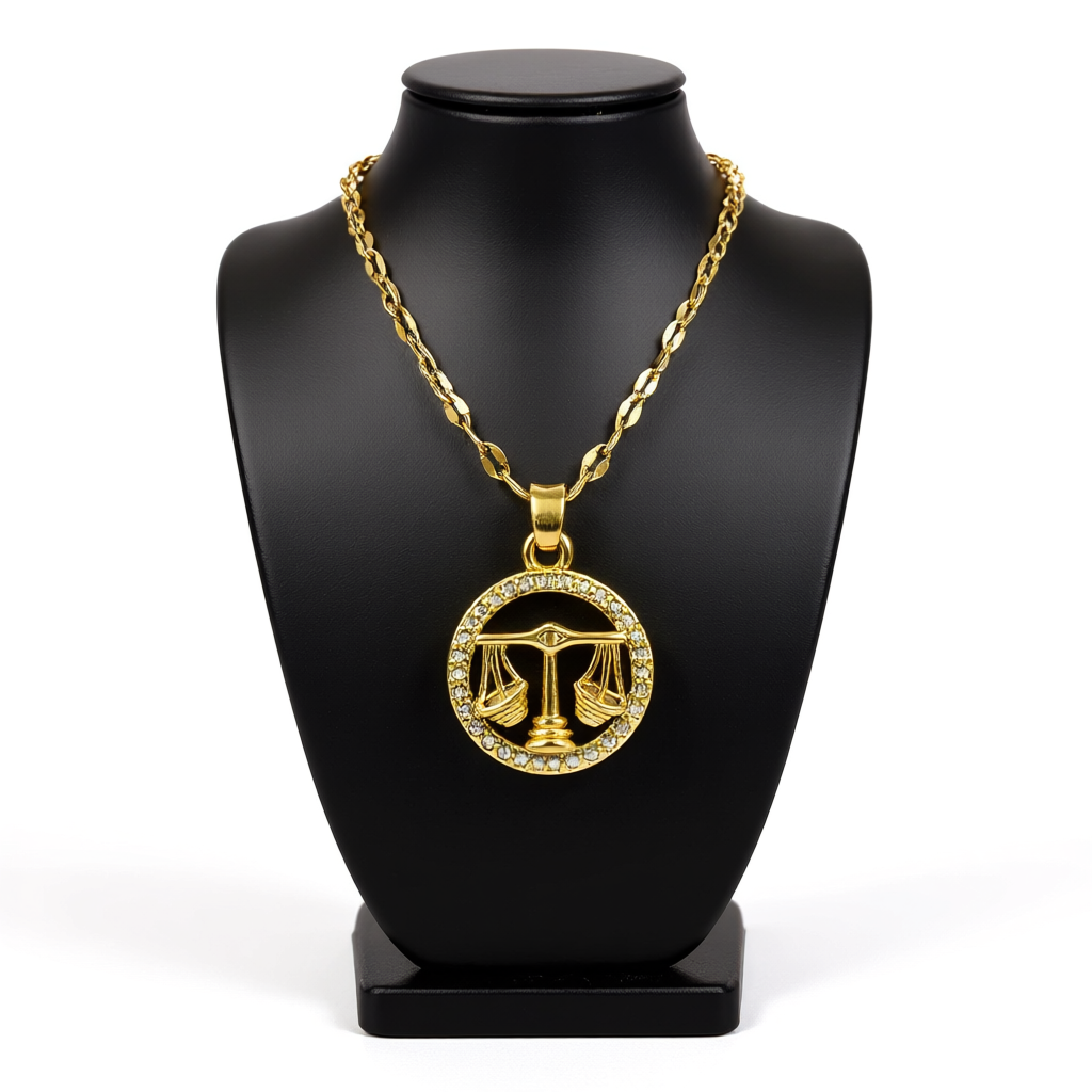 Golden Twelve Constellation Pendant Necklace INS Style