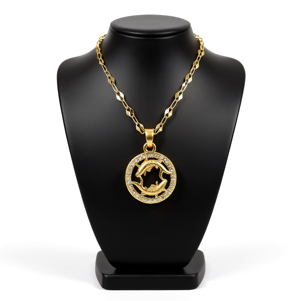Golden Twelve Constellation Pendant Necklace INS Style
