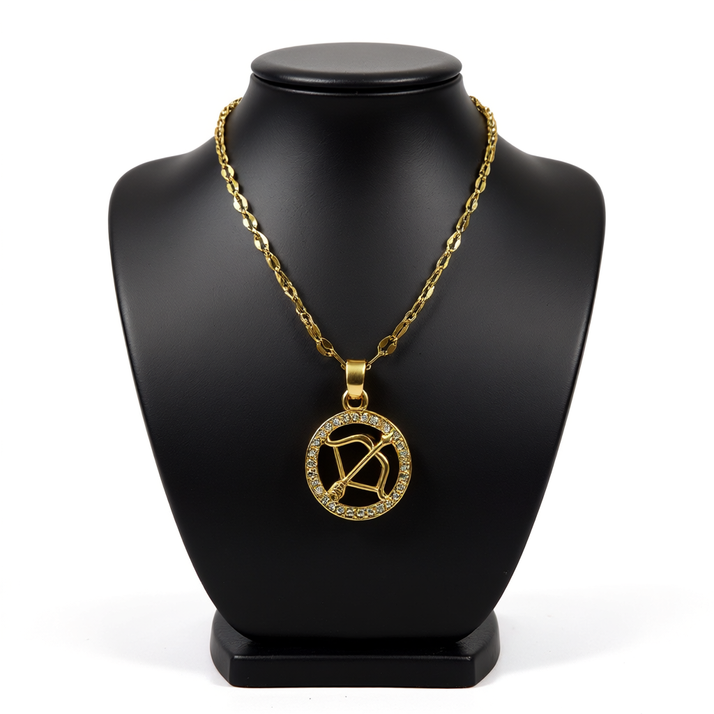 Golden Twelve Constellation Pendant Necklace INS Style