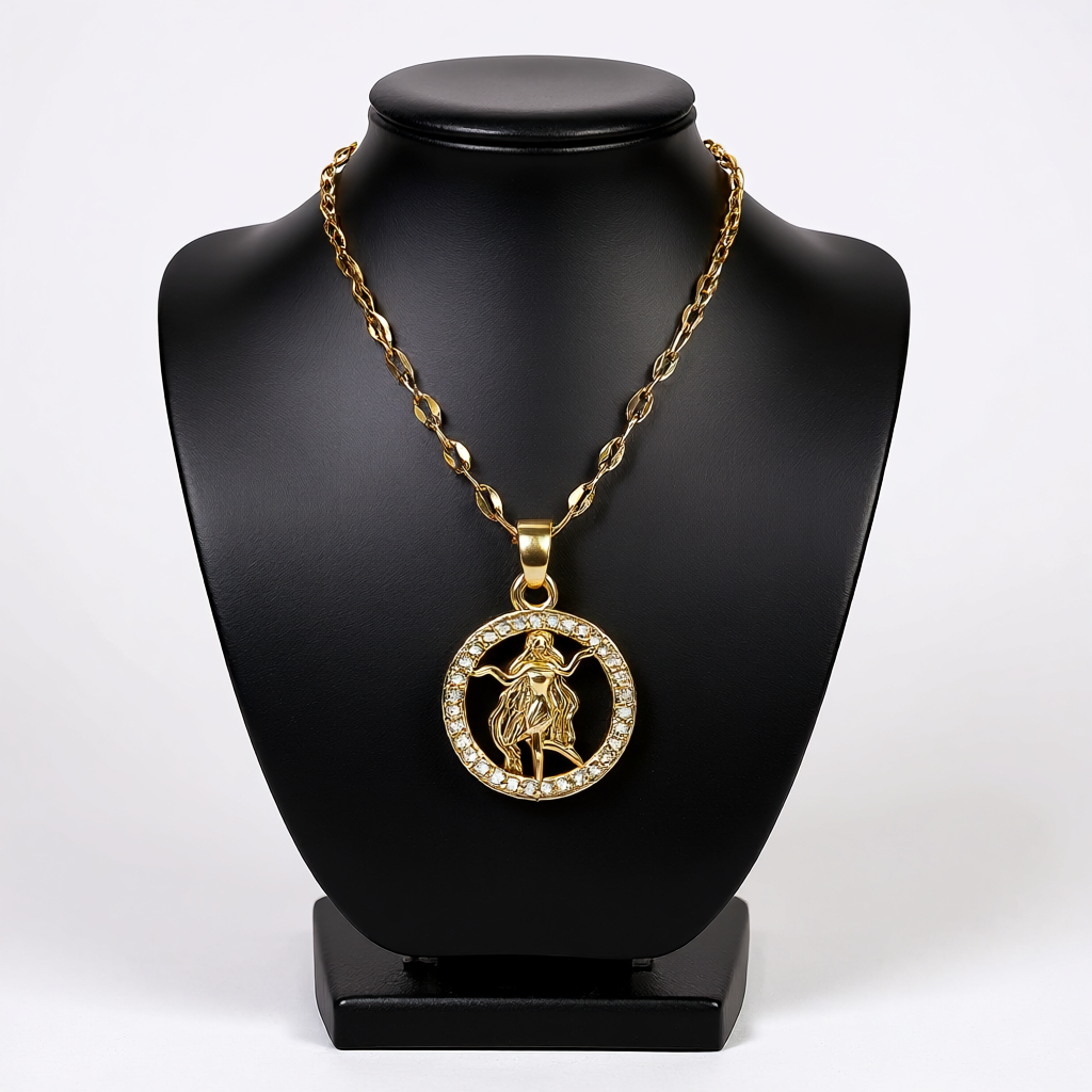 Golden Twelve Constellation Pendant Necklace INS Style
