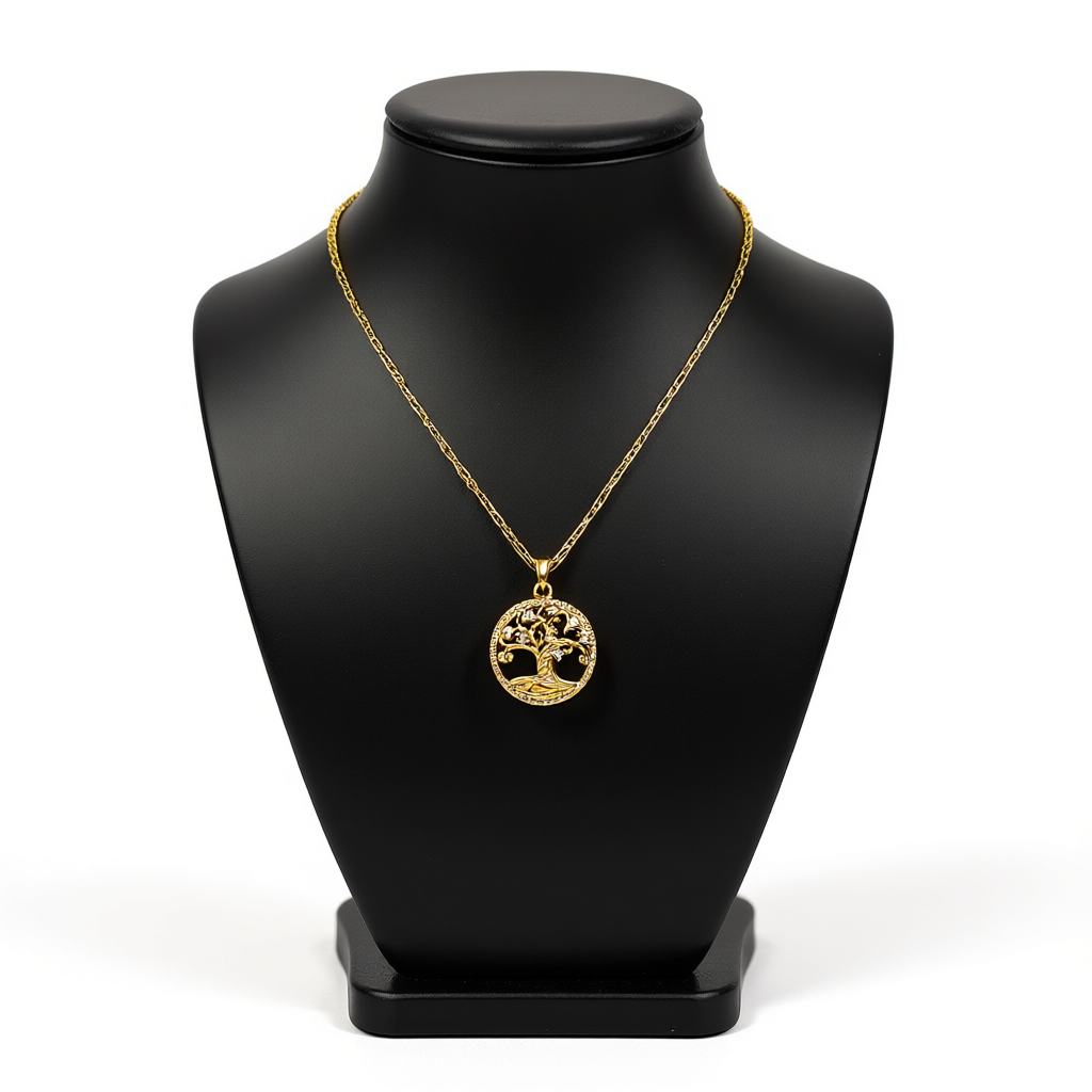 Gold-plated Micro-inlaid Full Rhinestone Zircon Lucky Tree Light Luxury Cross-border Necklace