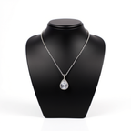 Water Drop Rose Gold Rhinestone Elegant Pink Color Necklace