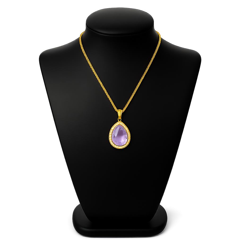 Water Drop Rose Gold Rhinestone Elegant Pink Color Necklace
