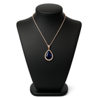 Water Drop Rose Gold Rhinestone Elegant Pink Color Necklace