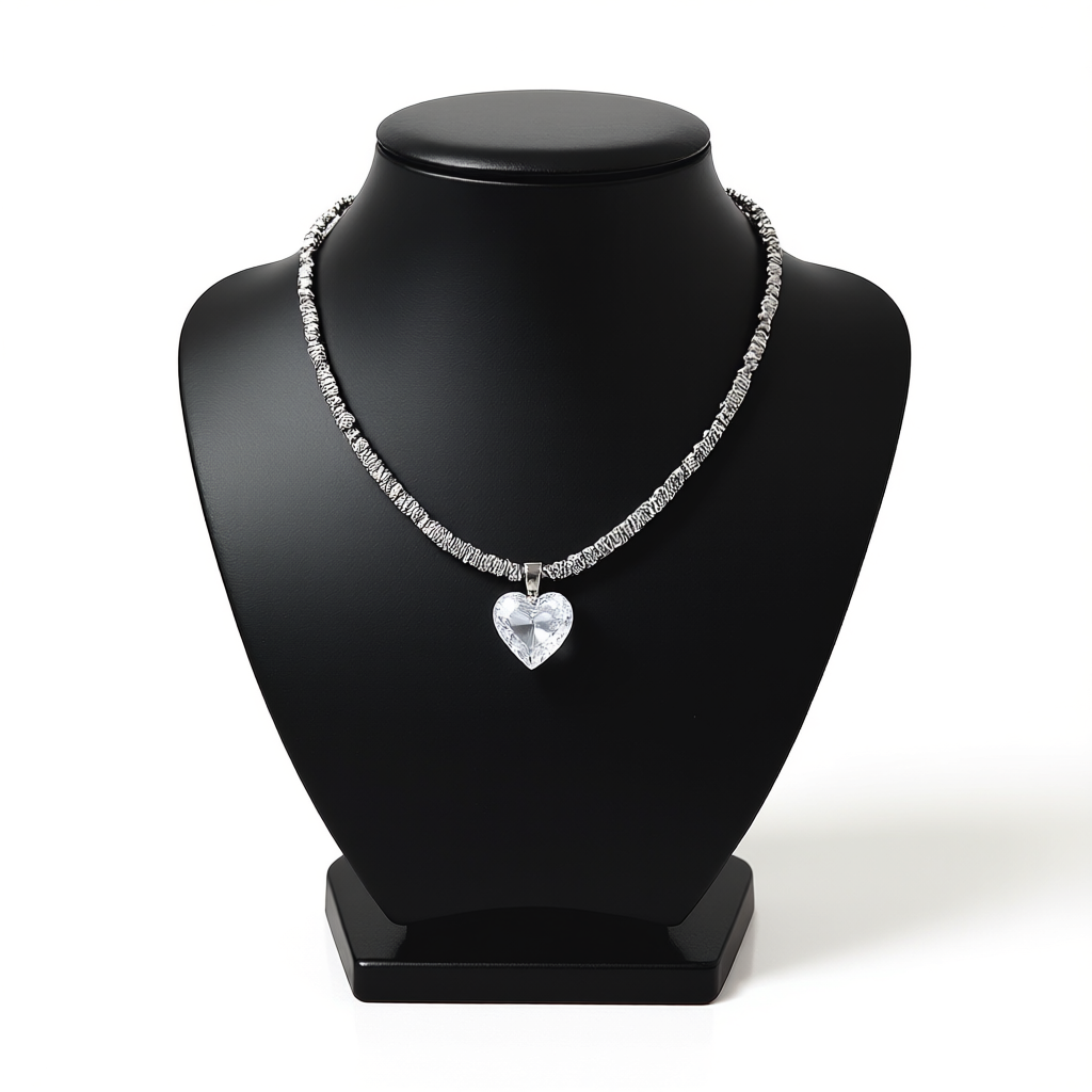 Super Copper Inlaid Zircon Love Pendant Necklace Summer Irregular