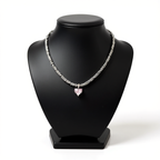 Super Copper Inlaid Zircon Love Pendant Necklace Summer Irregular
