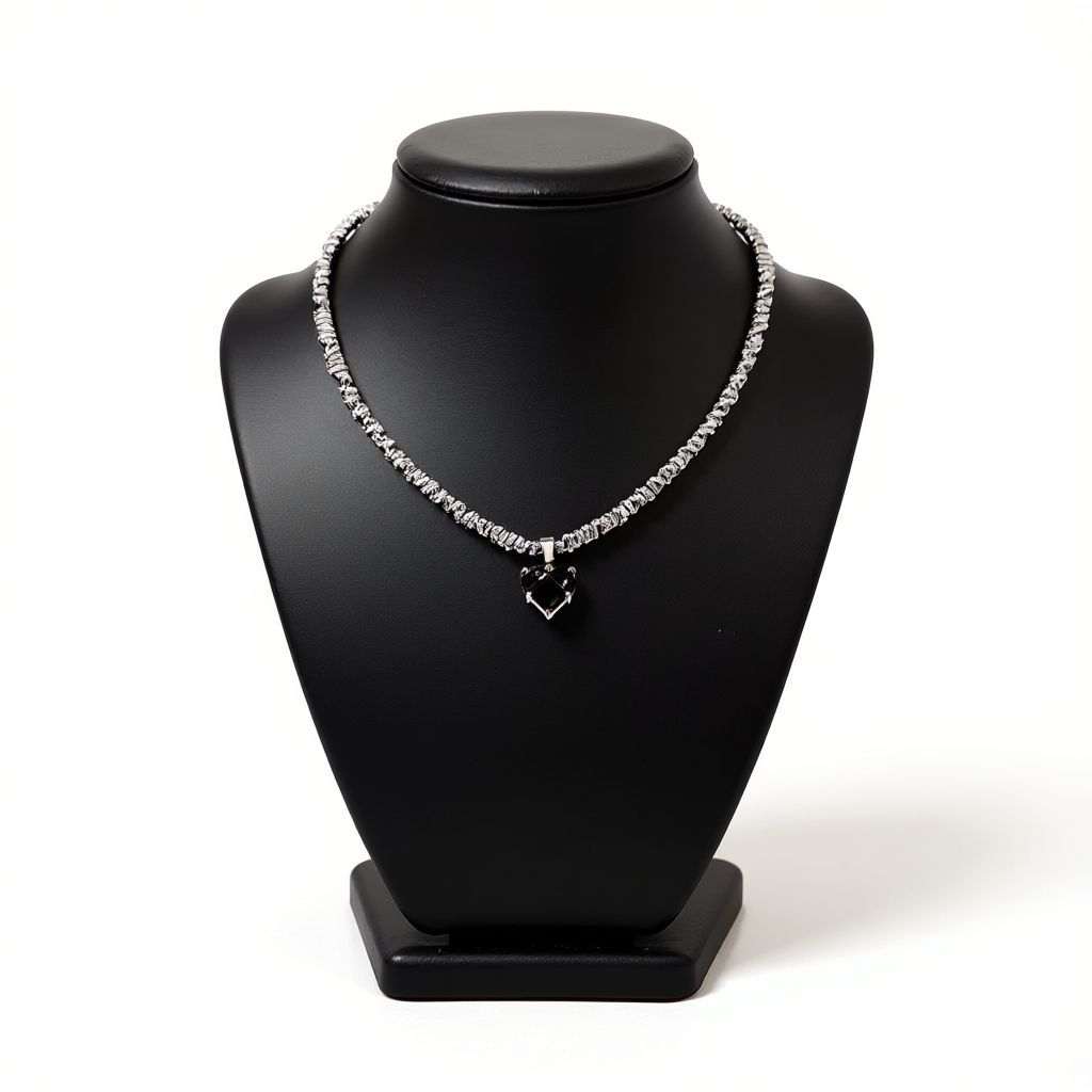 Super Copper Inlaid Zircon Love Pendant Necklace Summer Irregular