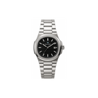 Watch Diamond Blue Black Dial Silver Chain