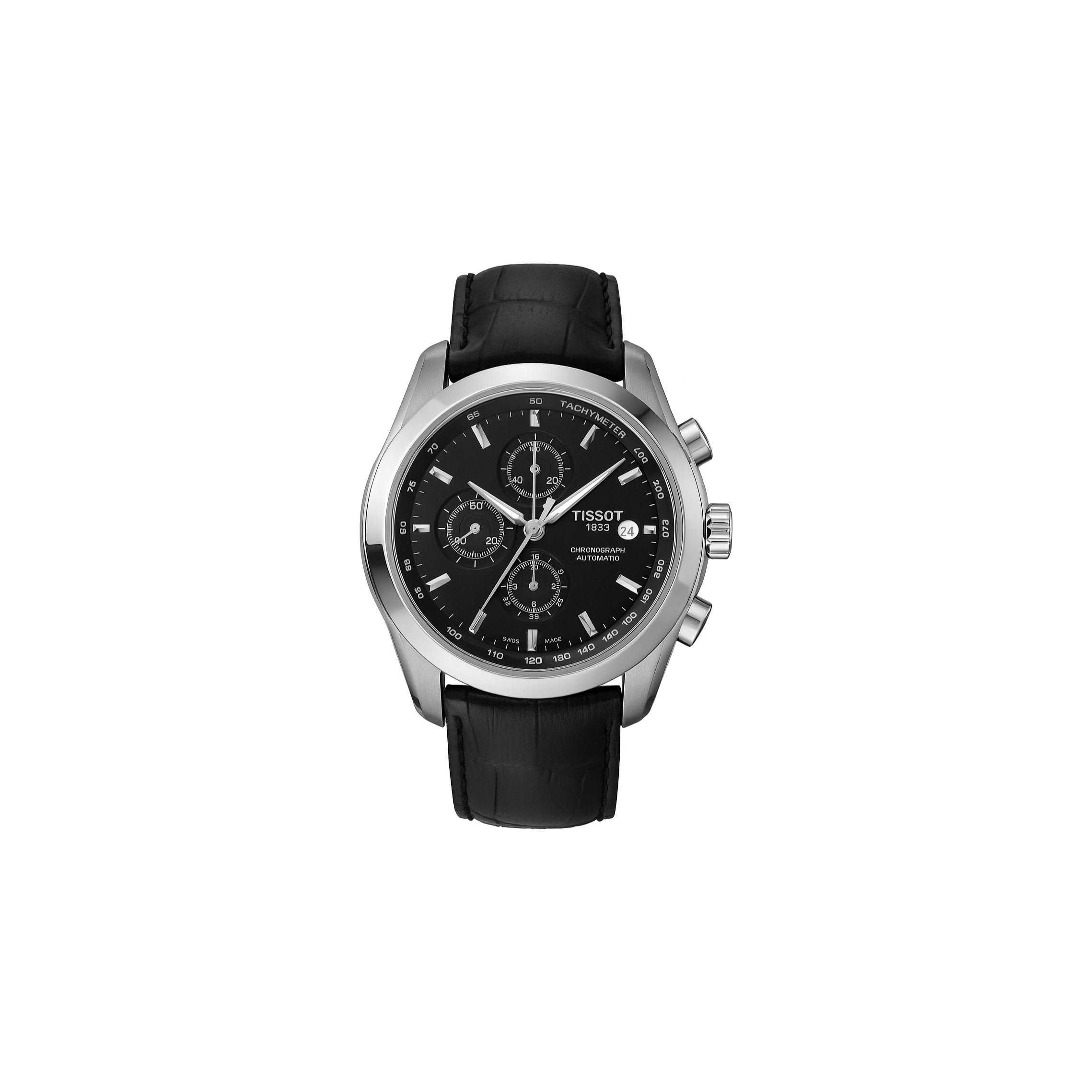 Watch Tissot Black Leather Strap Quartz Dial