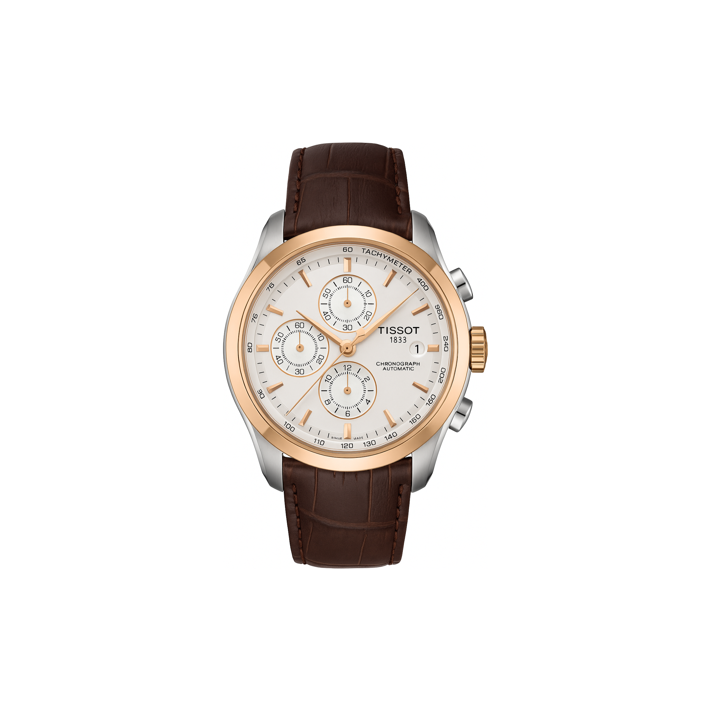 Watch Tissot Brown Leather Strap Quartz Dial