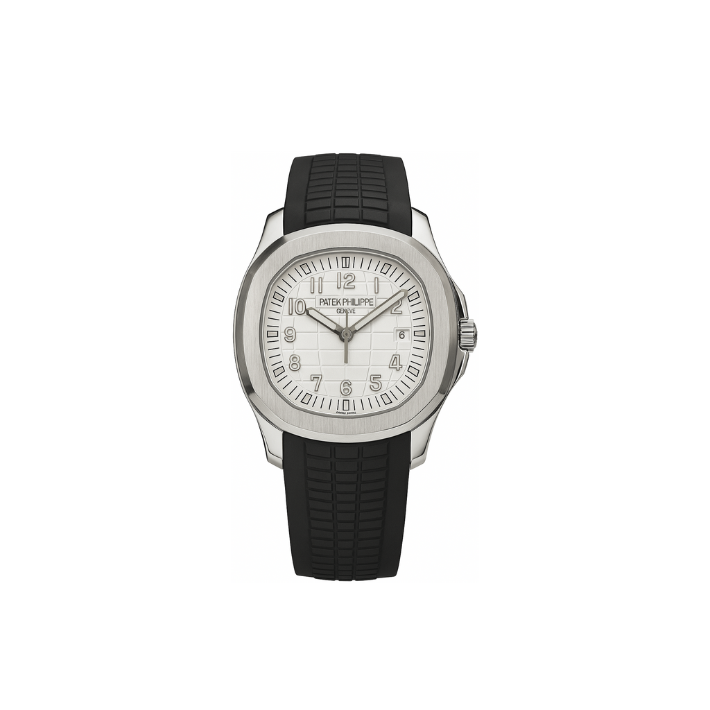 Watch Patek Phillippe Black Silicon Strap & White Quartz Dial