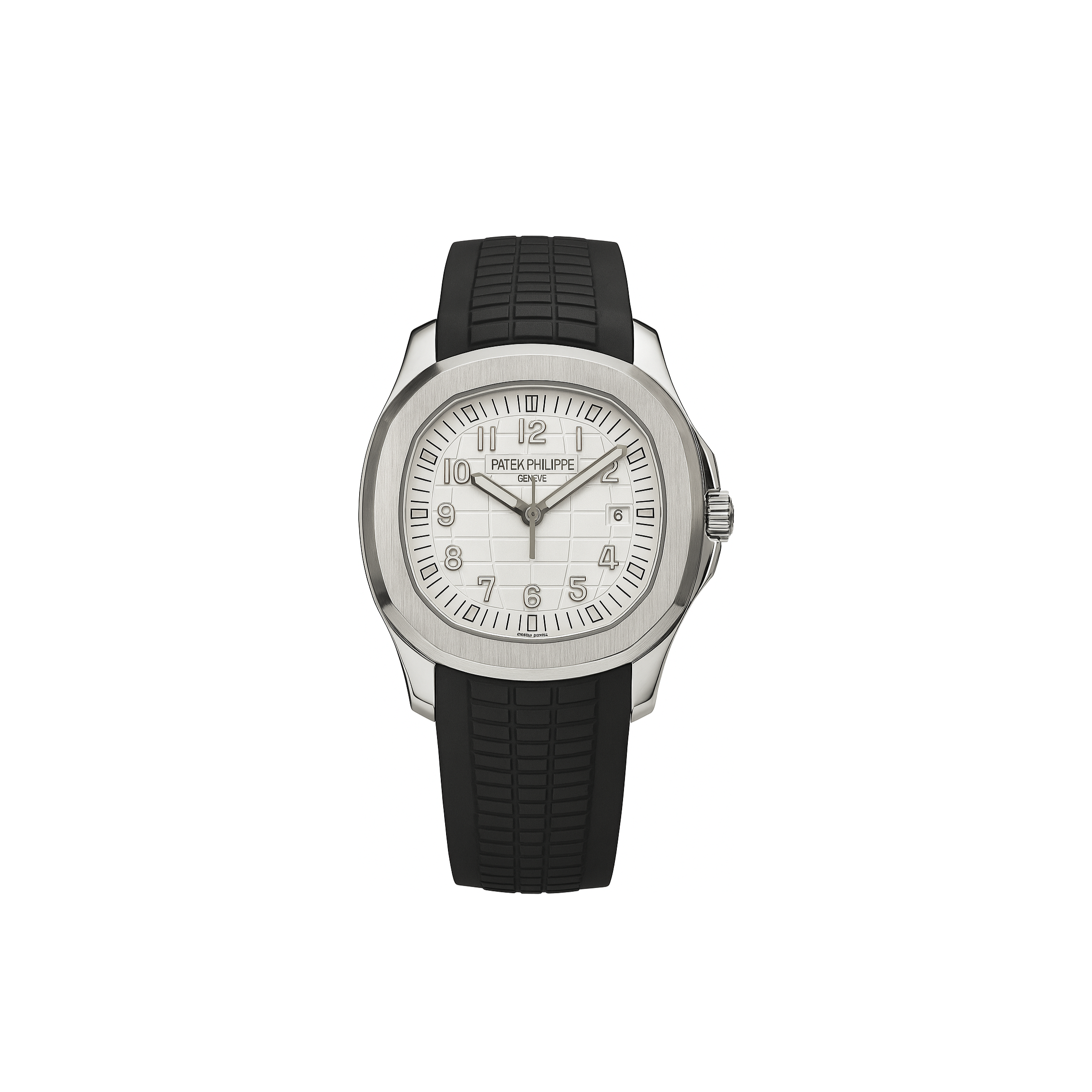 Watch Patek Phillippe Black Silicon Strap & White Quartz Dial