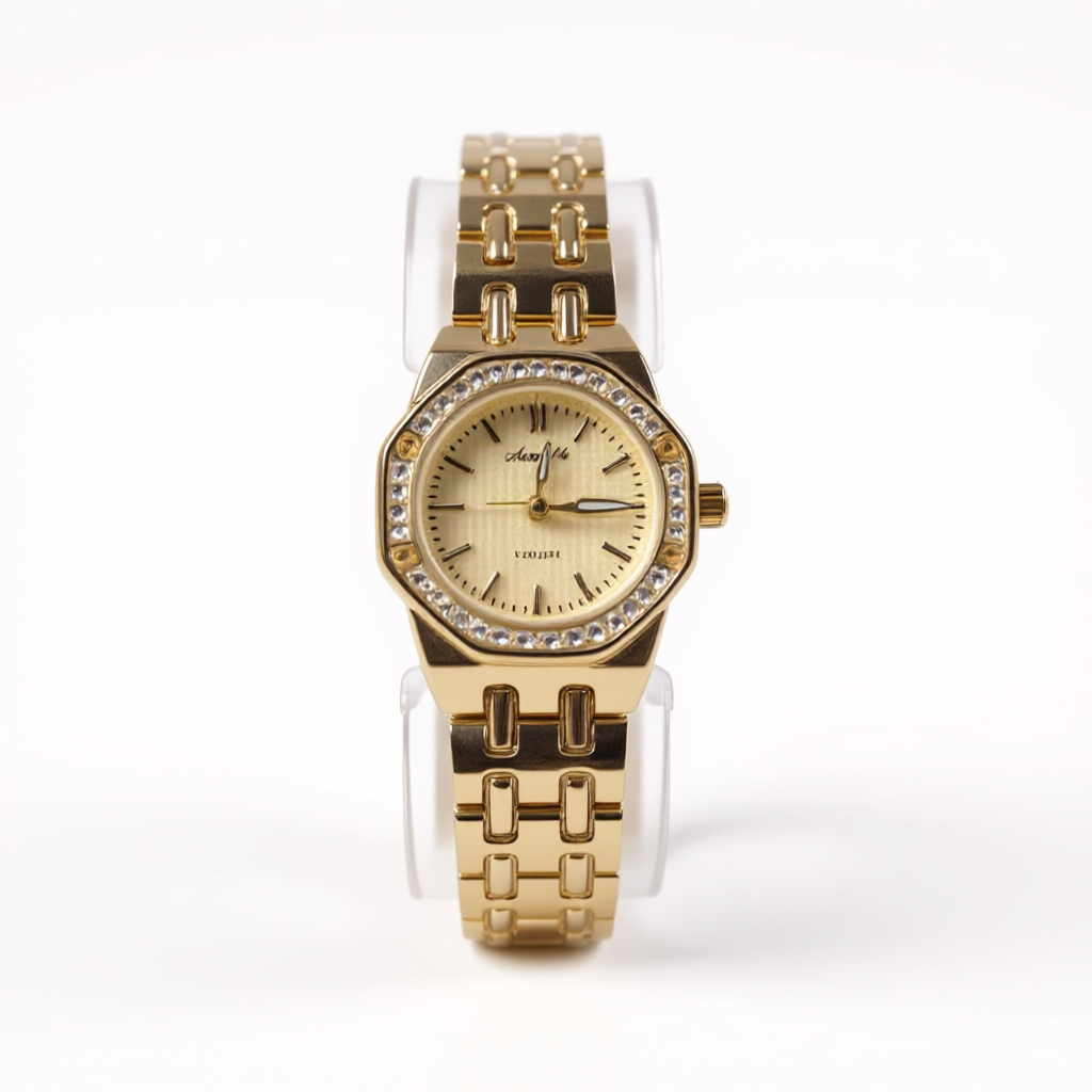 Watch Aogili Gold Chain With Gold Octagonal Dial