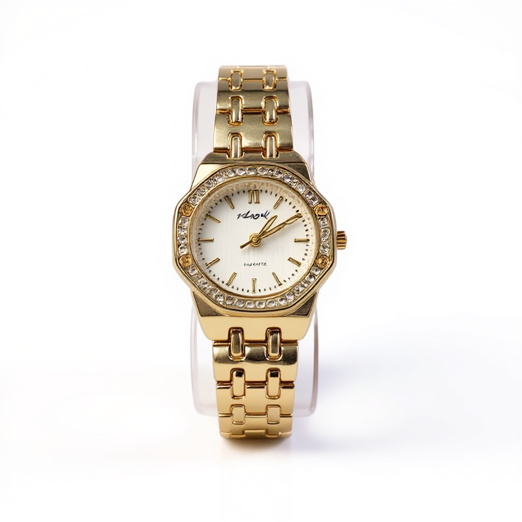 Watch Aogili Gold Chain With White Octagonal Dial