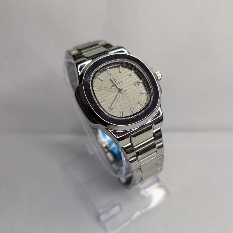 Watch Diamond Blue Silver with White Dial