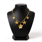 New Entry Lux Elegant Gold-plated Stainless Steel Five Petal Flower Necklace For Women