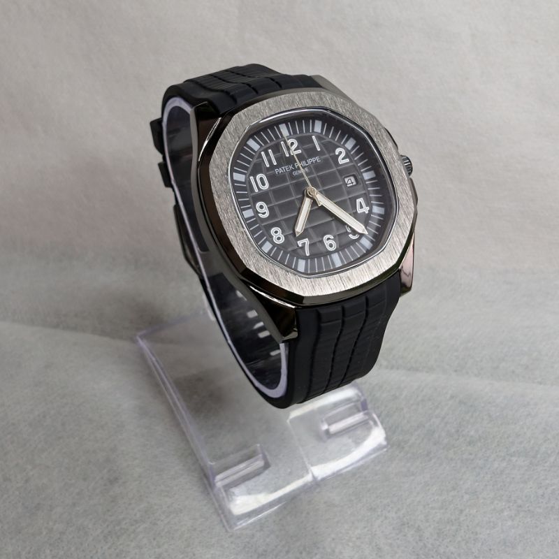 Watch Patek Phillippe Black Silicon Strap & Black Quartz Dial