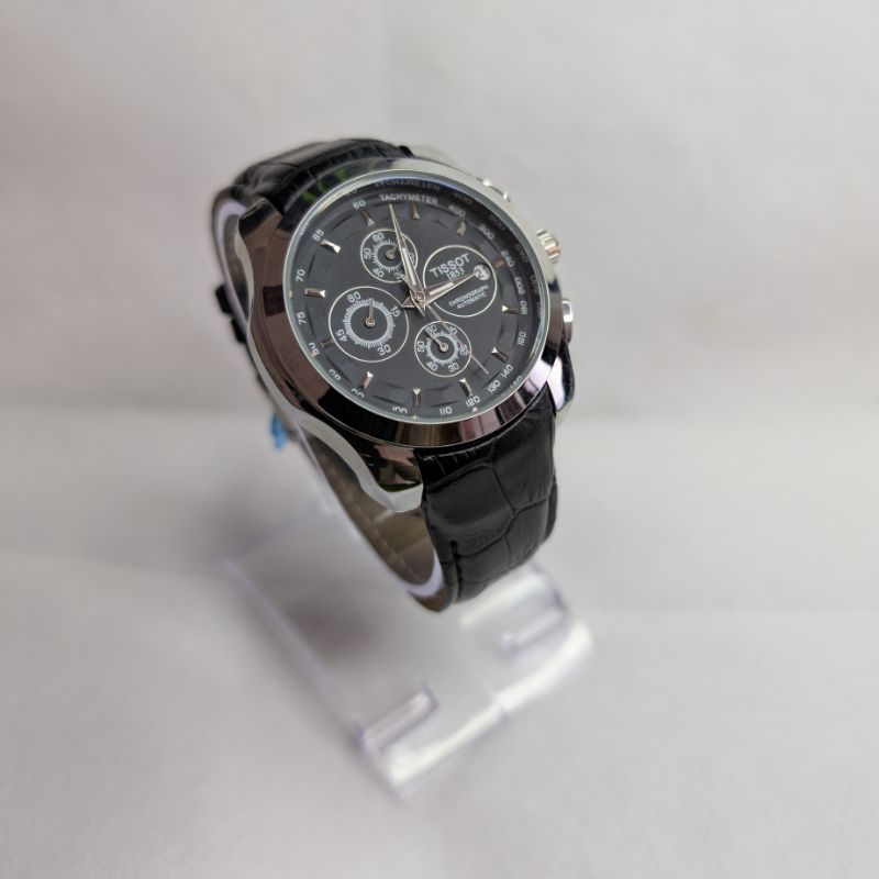 Watch Tissot Black Leather Strap Quartz Dial