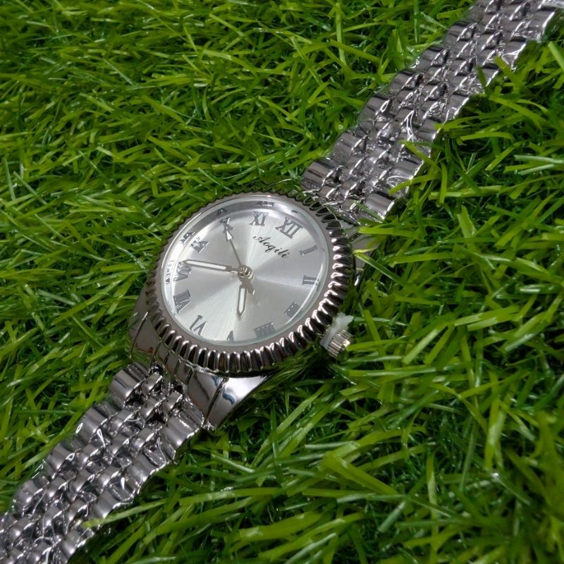 Watch Aogili Silver Chain With White Round Dial