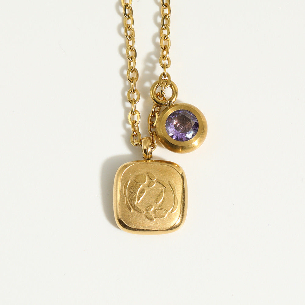 December Birthday Stone Pendant High Color Retention Necklace