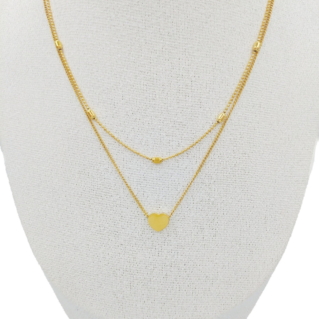 Heart-shaped Stainless Steel Double-layer Necklace