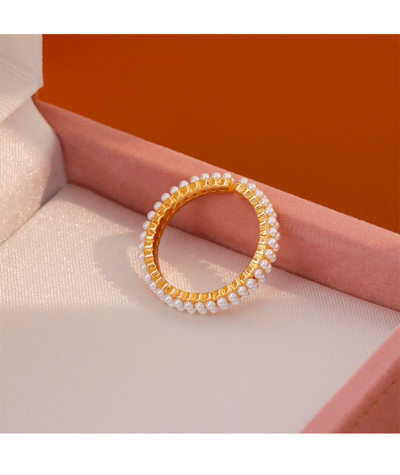 Niche Design Pearl Women's Ins Sweet Temperament Ring