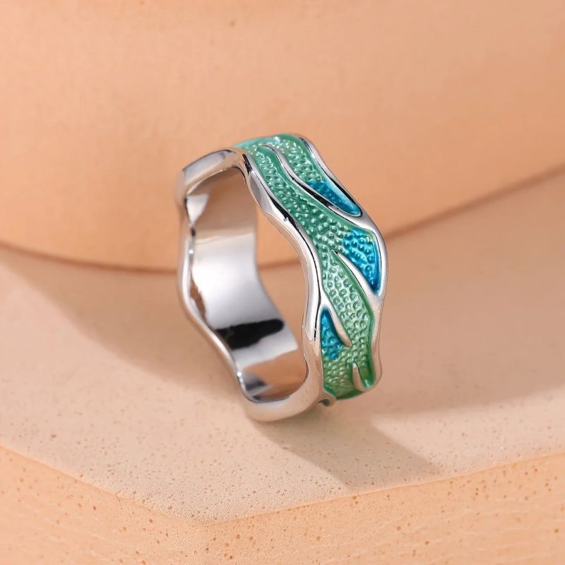 Simple Personality Fashion Affordable Luxury Style Mint Green Ring