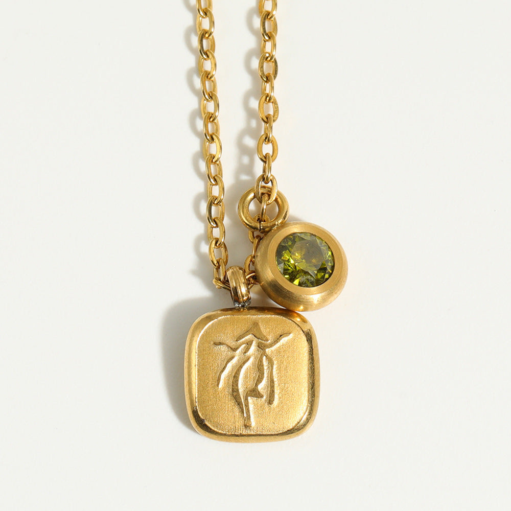 December Birthday Stone Pendant High Color Retention Necklace