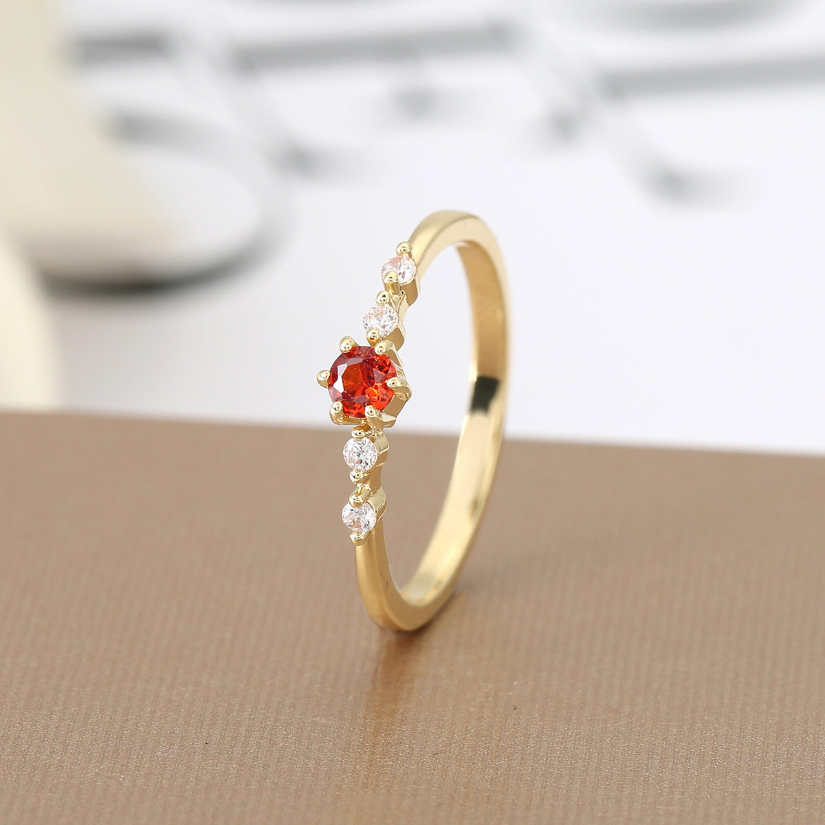 Copper Plating Ruby Ring Design For Women