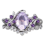 European And American Engagement Women's Inlaid Amethyst Ring Ring