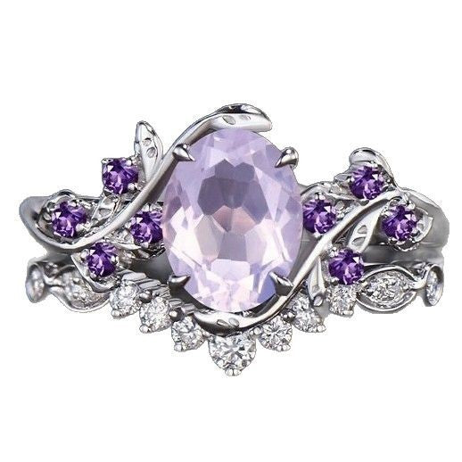 European And American Engagement Women's Inlaid Amethyst Ring Ring