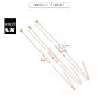 European And American Bohemian Aircraft Map Charm Bracelet 3-piece Set For Women