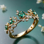 Geometric Creative Gold Inlaid Zircon Light Luxury Ring