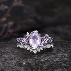 European And American Engagement Women's Inlaid Amethyst Ring Ring