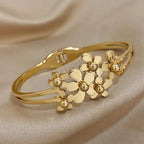 Double-layer Hollow Flower Cluster Stainless Steel Bracelet
