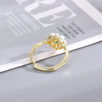 Open Ring Copper-plated Gold Hollow Retro