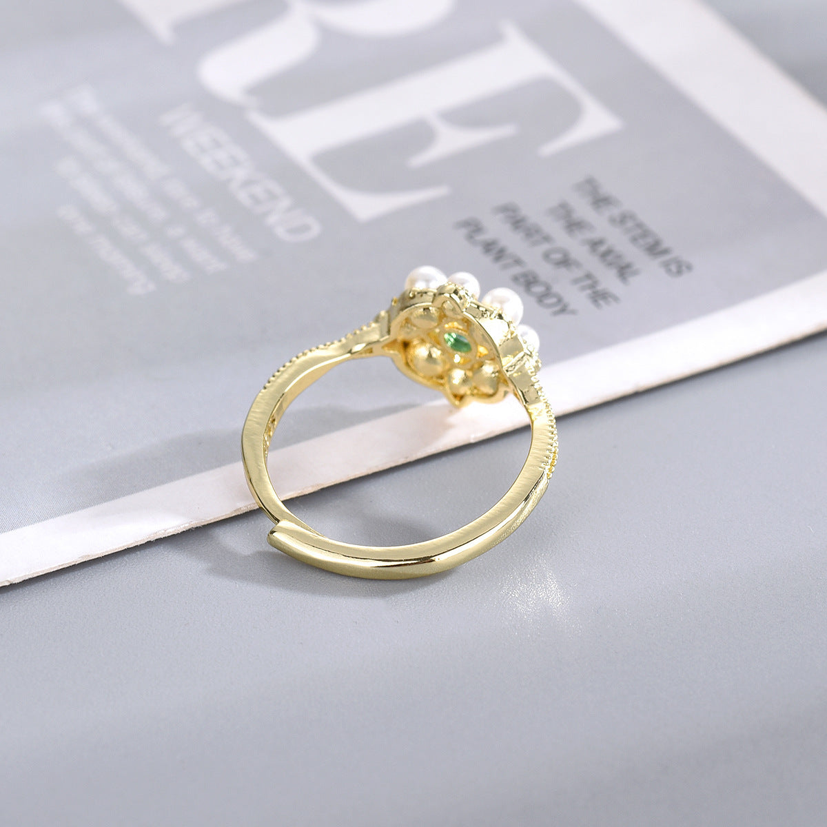 Open Ring Copper-plated Gold Hollow Retro