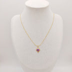 Round Copper Micro Rhinestone Necklace For Women