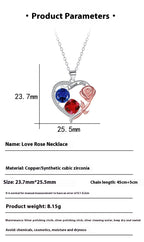 Ornament Love Pendant Rose Necklace