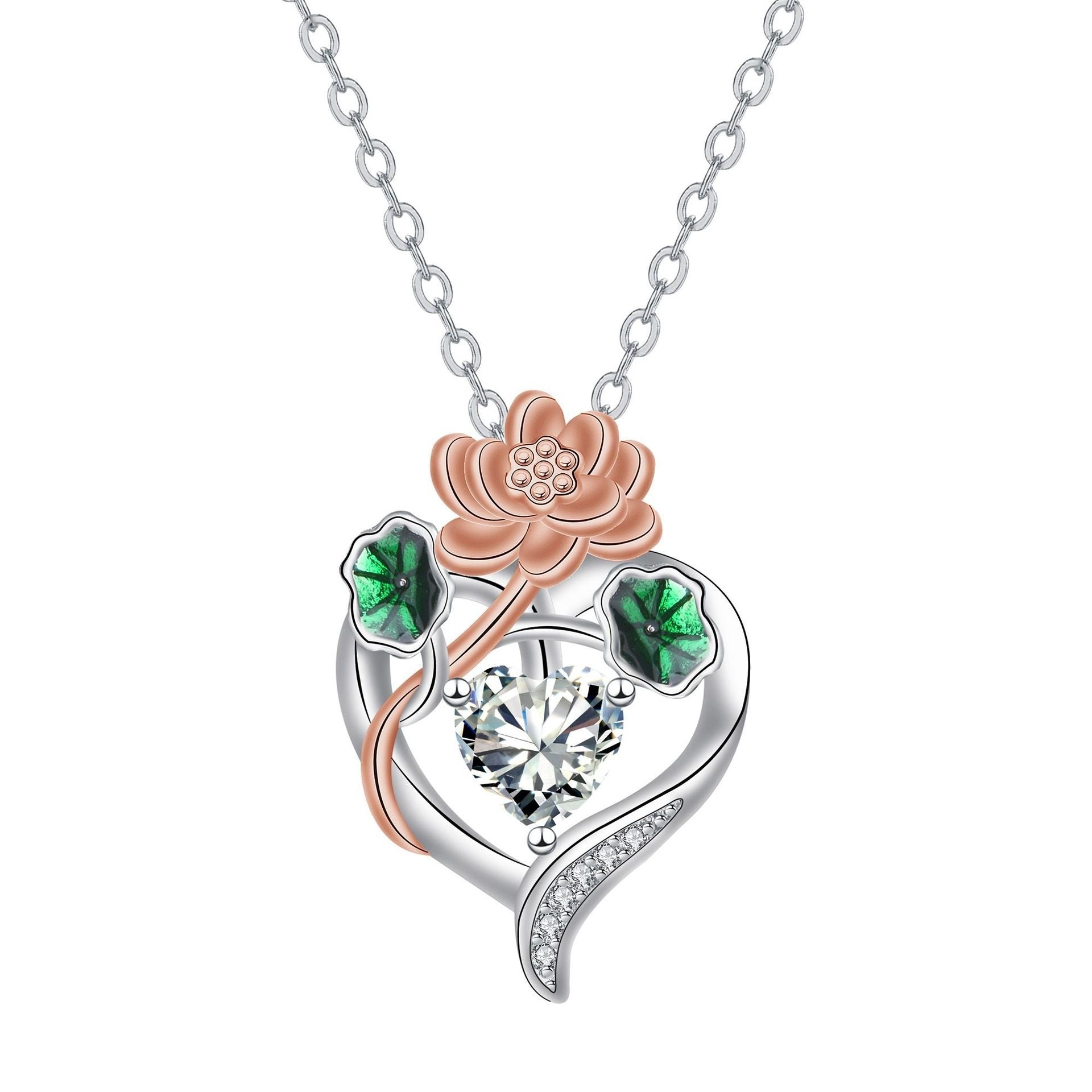 Rose Love Inlaid Pendant Fashion High Sense Niche Necklace For Women