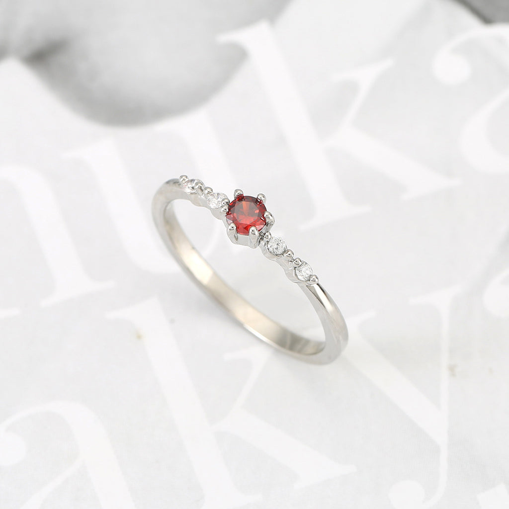 Copper Plating Ruby Ring Design For Women