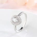 Japanese And Korean Love 925 Silver Full Diamond Drip Ring