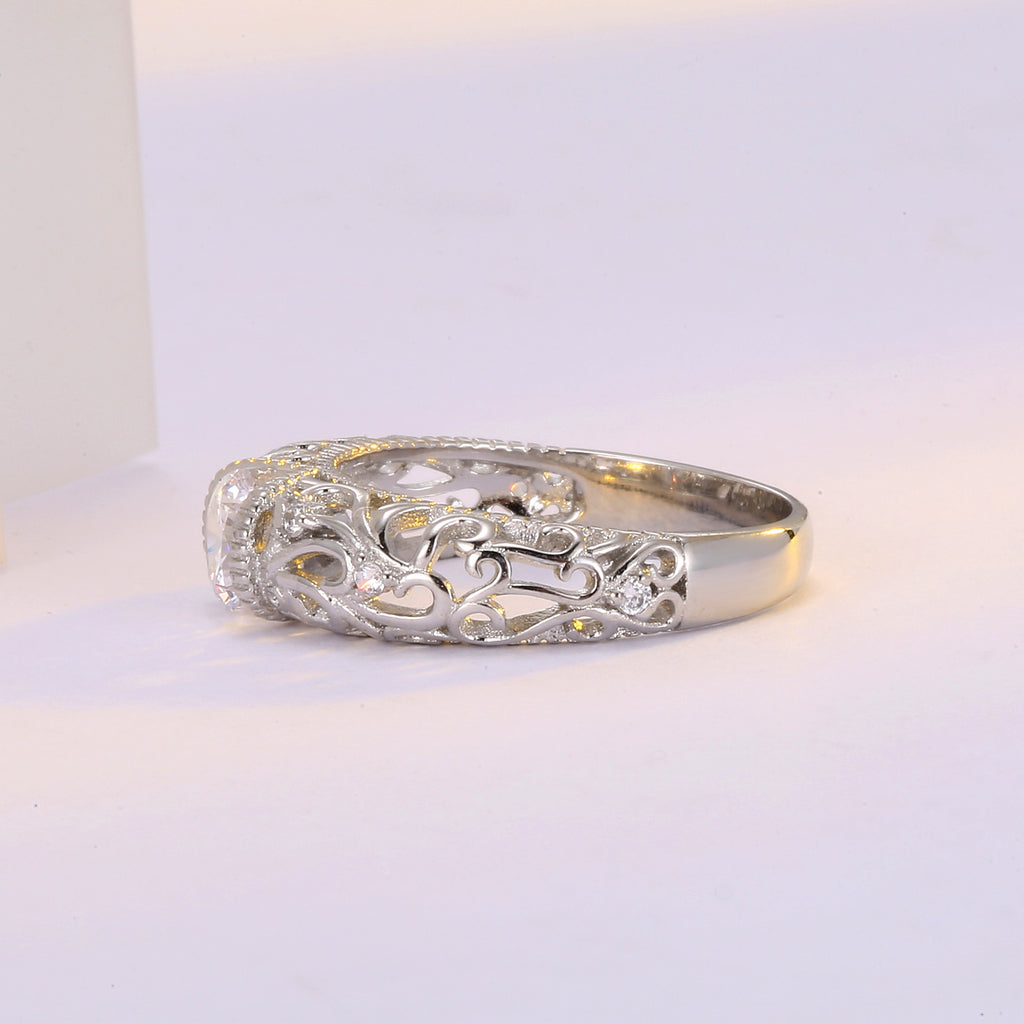 White Gold Plated Zircon Ring Jewelry Ornament