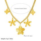 New Entry Lux Elegant Gold-plated Stainless Steel Five Petal Flower Necklace For Women