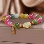 Color Tourmaline Gourd Blessing Card Bracelet