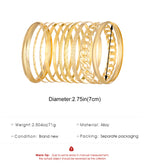 Ethnic Style Alloy Retro Wide Gold Glossy Wristband Bracelet 10 PCs Set