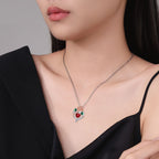 Rose Love Inlaid Pendant Fashion High Sense Niche Necklace For Women