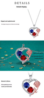 Ornament Love Pendant Rose Necklace