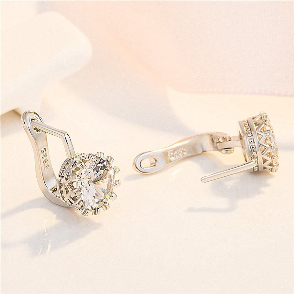 Korean Retro Crown Earrings Ear Clip